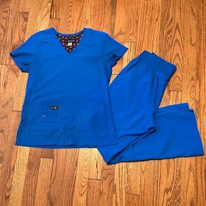 Koi Blue Scrub Set XXS/XS, Petite